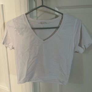Aeropostale Soft White V-Neck Short Sleeve Tee